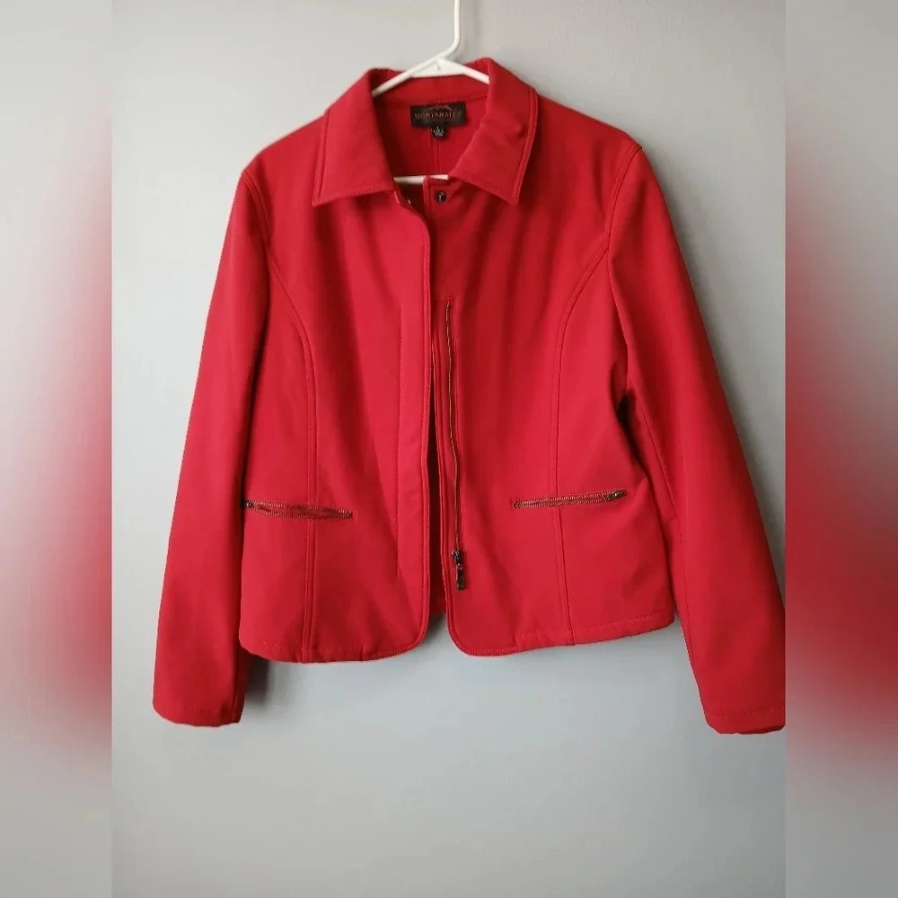Montanatek women's size Large red zip up jacket with front pockets class…